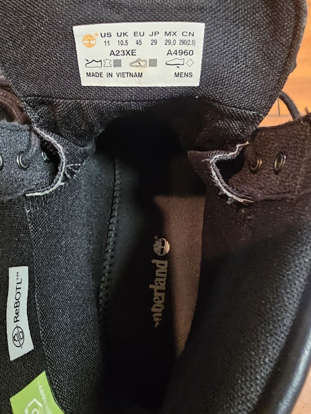 Timberland Mens Rlmhurst WP6 Black Leather Lace-Up Boots Size 11 - Picture 10 of 13
